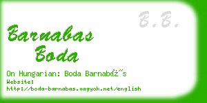 barnabas boda business card